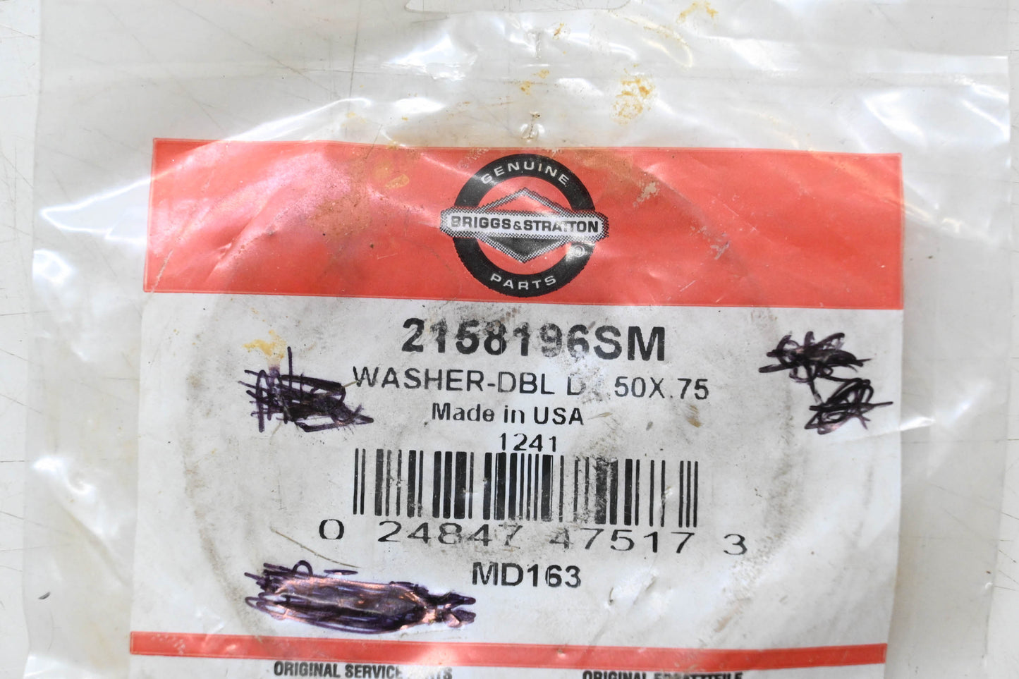 New OEM Briggs & Stratton 2158196SM Washer NOS