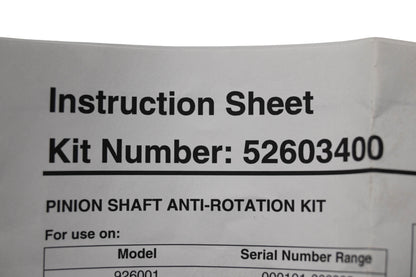 Ariens 52603400 Anti-Rotation Pinion Shaft Kit NOS