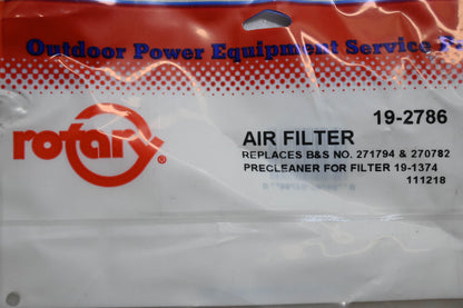 Rotary 19-2786, 271794, 270782 Air Filter NOS