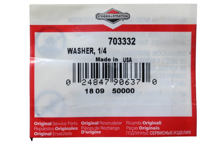 New OEM Briggs & Stratton 703332 Washers 1/4" Qty 2 NOS