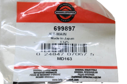 New OEM Briggs & Stratton 699897 Main Jet NOS