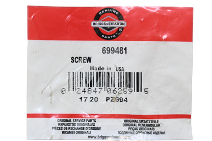 New OEM Briggs & Stratton 699481 Screws Qty 2 NOS