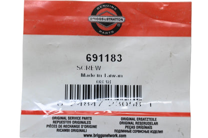 New OEM Briggs & Stratton 691183 Screws Qty 2 NOS