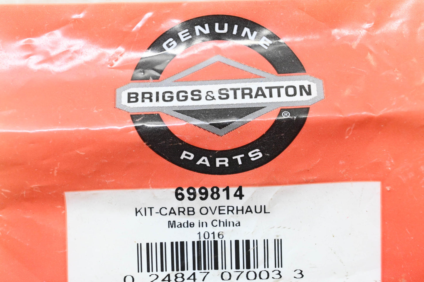 New OEM Briggs & Stratton 699814 Carburetor Overhaul Kit NOS