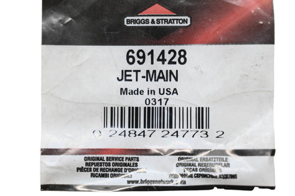 New OEM Briggs & Stratton 691428 Main Jet NOS