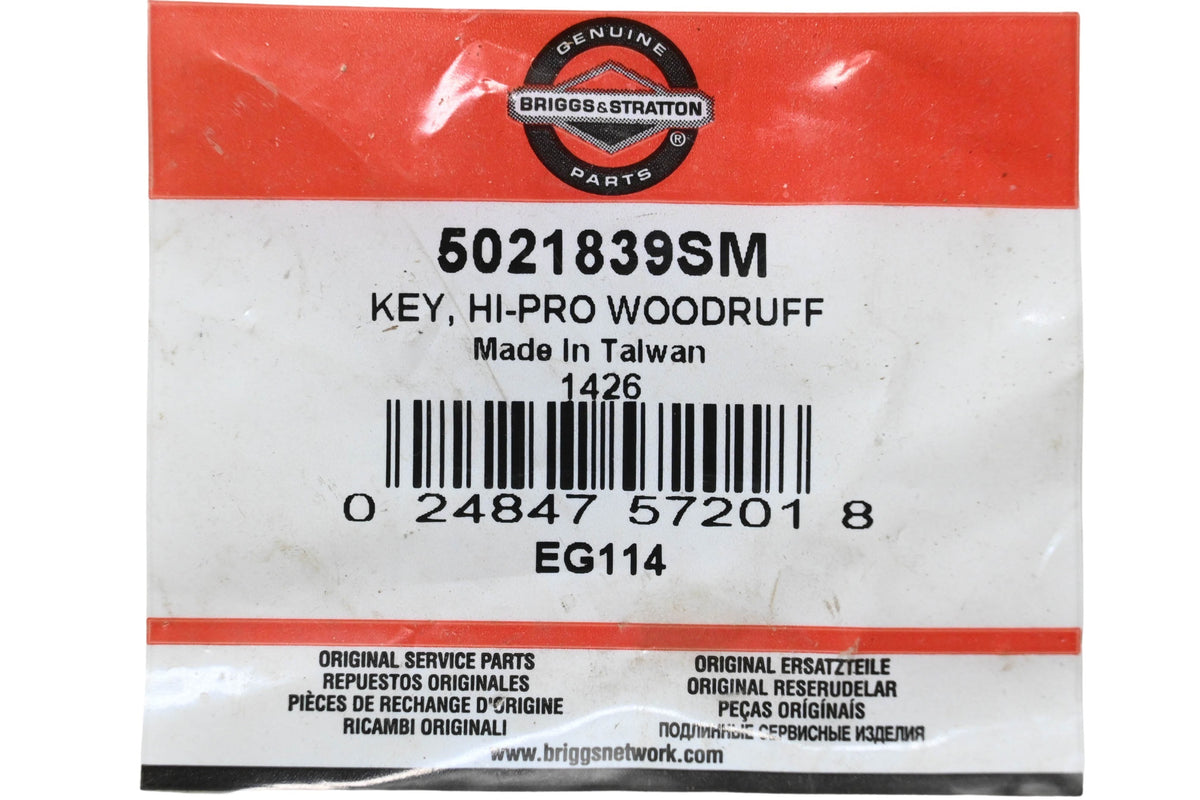 New OEM Briggs & Stratton 5021839SM Hi-Pro Woodruff Key NOS