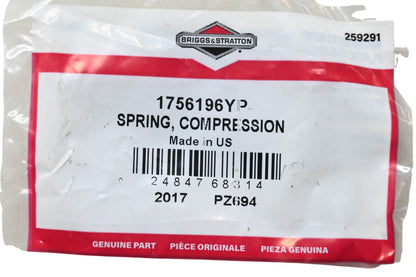 New OEM Briggs & Stratton 1756196YP Compression Spring NOS