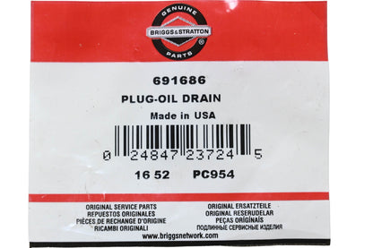 New OEM Briggs & Stratton 691686 Oil Drain Plug NOS
