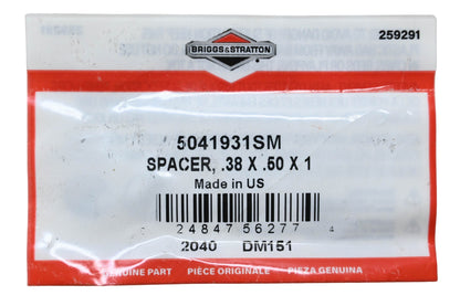 New OEM Briggs & Stratton 5041931SM Spacer .38 x .50 x 1 NOS