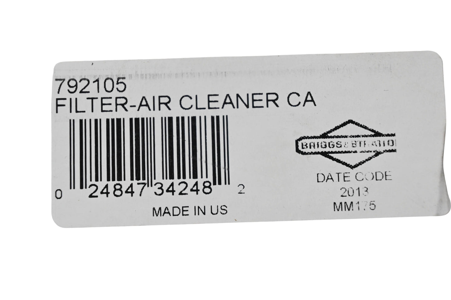 New OEM Briggs & Stratton 792105 Air Filter NOS