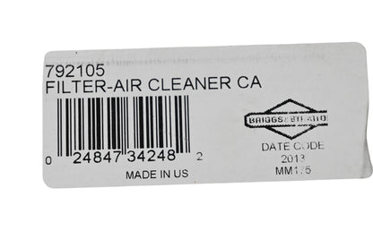 New OEM Briggs & Stratton 792105 Air Filter NOS