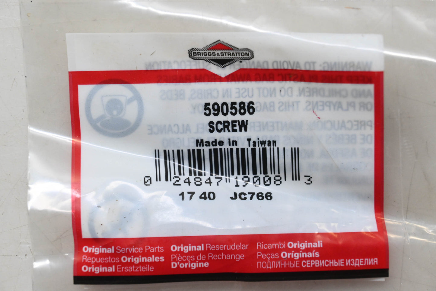 New OEM Briggs & Stratton 590586 Screw NOS