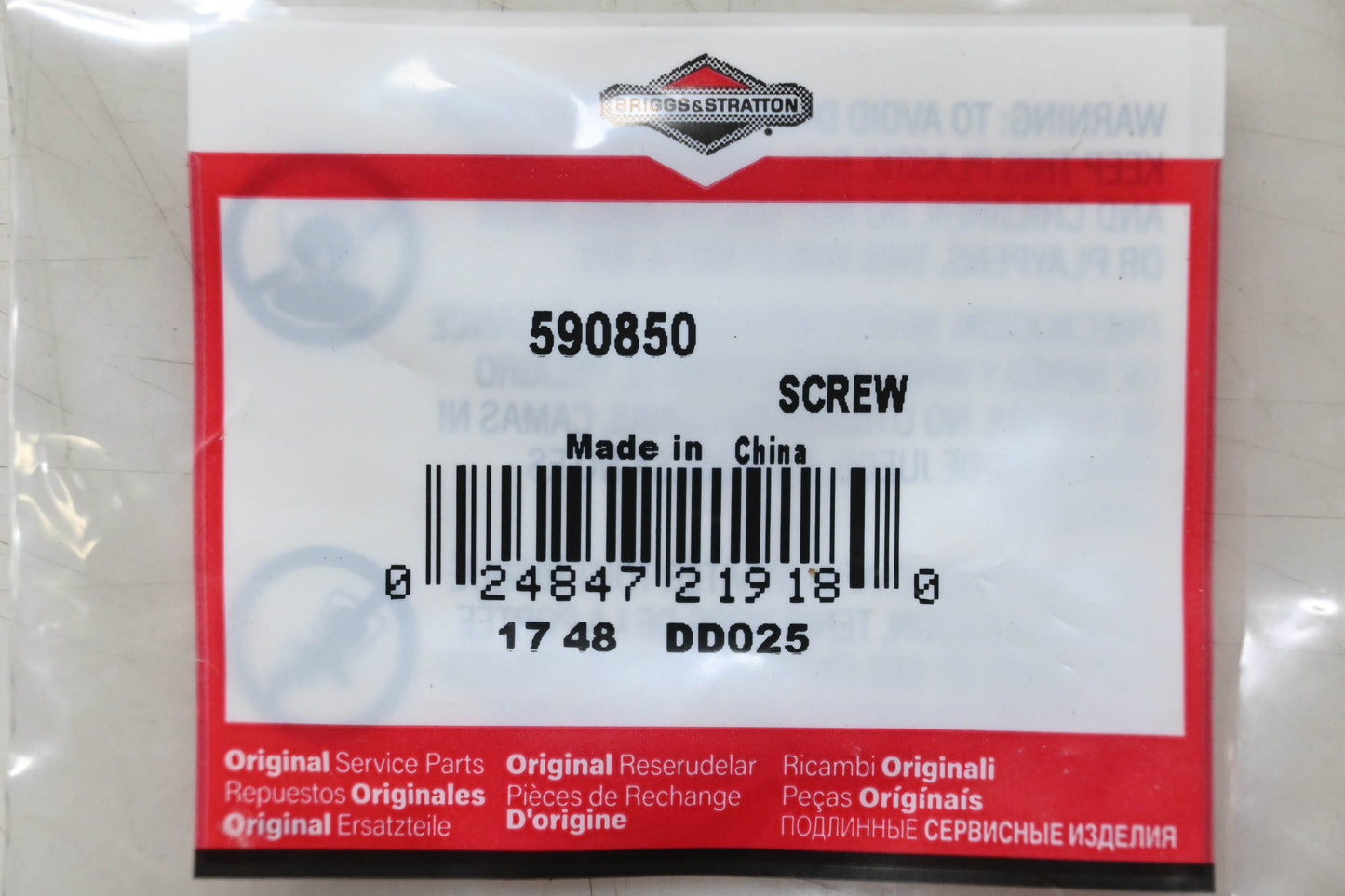 New OEM Briggs & Stratton 590850 Screw NOS