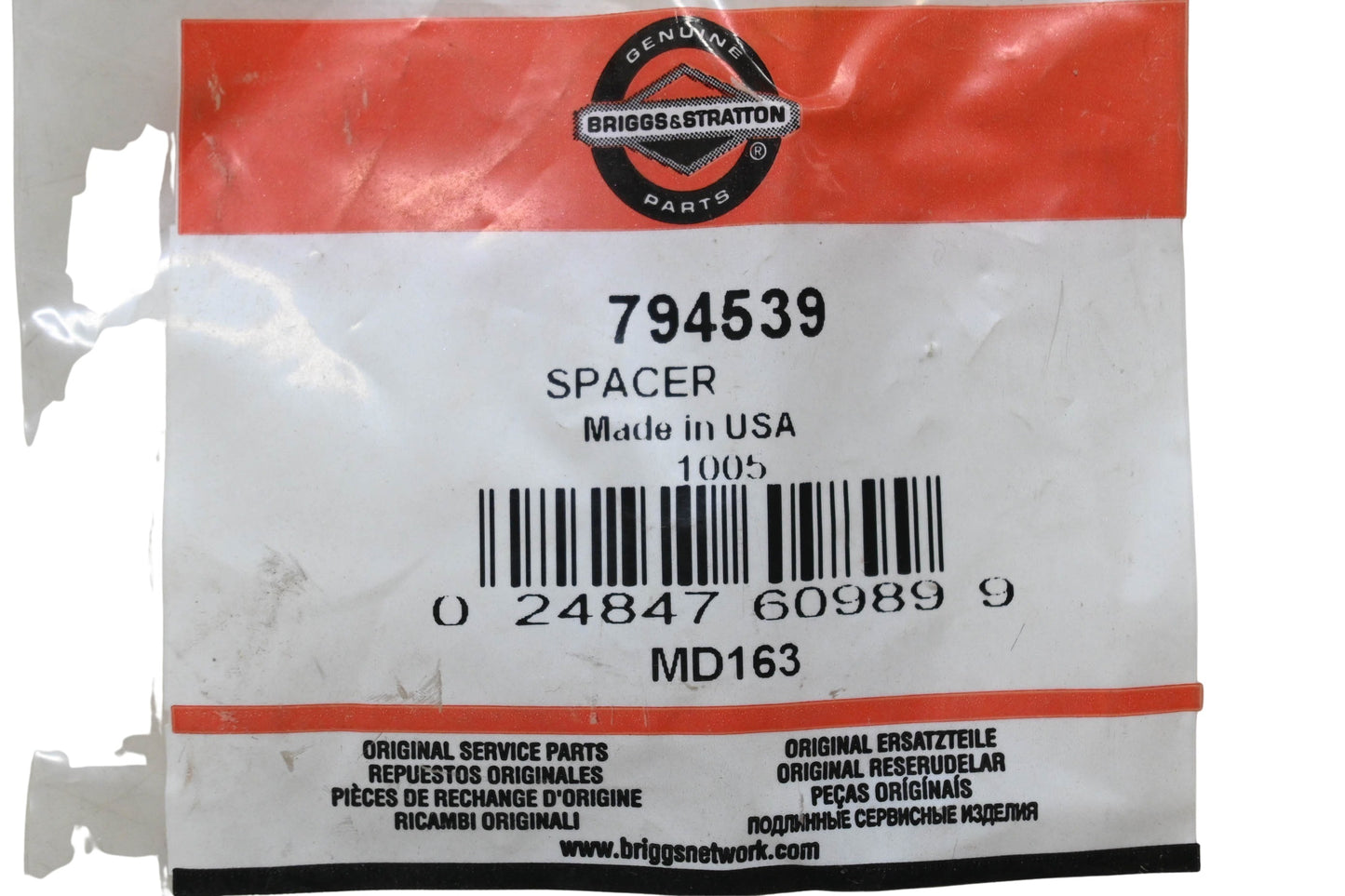 New OEM Briggs & Stratton 794539 Spacer NOS