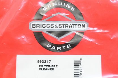 New OEM Briggs & Stratton 593217 Pre-Filter NOS