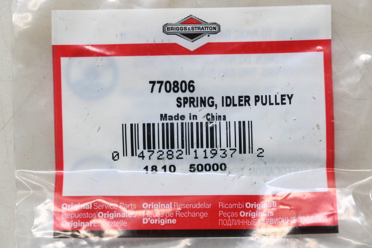 New OEM Briggs & Stratton 770806 Idler Pulley Spring NOS