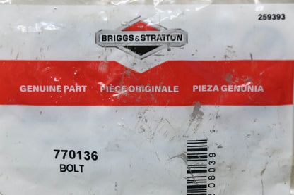 New OEM Briggs & Stratton 770136 Bolt NOS