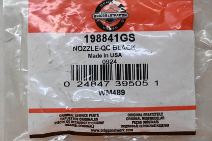 New OEM Briggs & Stratton 198841GS Black Nozzle NOS