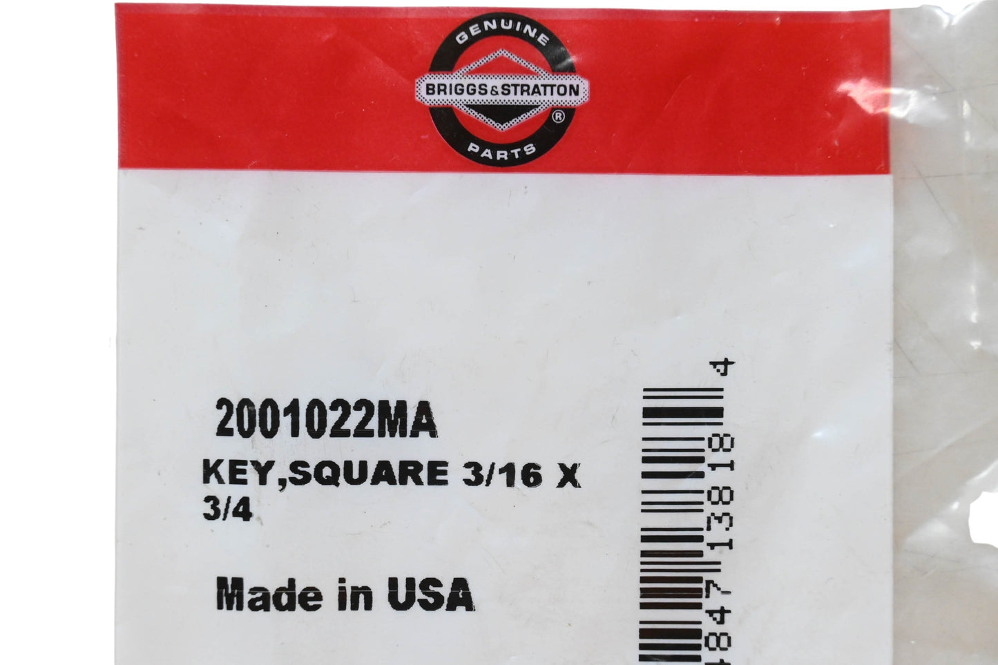 New OEM Briggs & Stratton 2001022MA Square Key 3/16x3/4 NOS