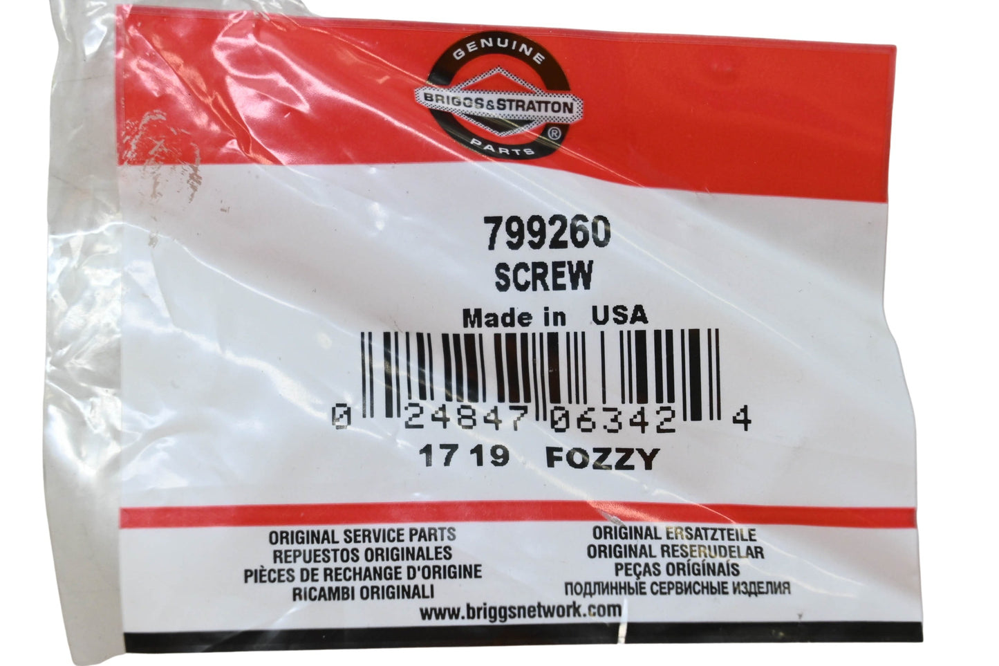 New OEM Briggs & Stratton 799260 Screw NOS