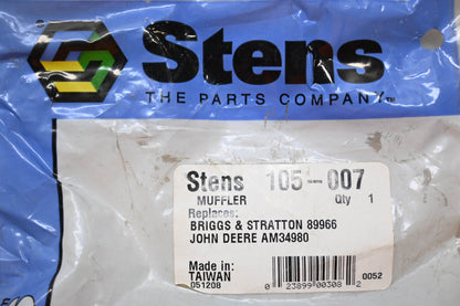 Stens 105-007, 89966, AM34980 Muffler NOS