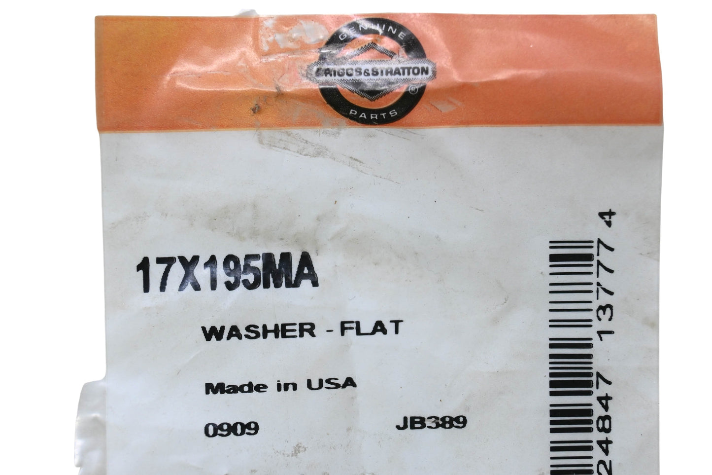 New OEM Briggs & Stratton 17X195MA Flat Washers Qty 2 NOS