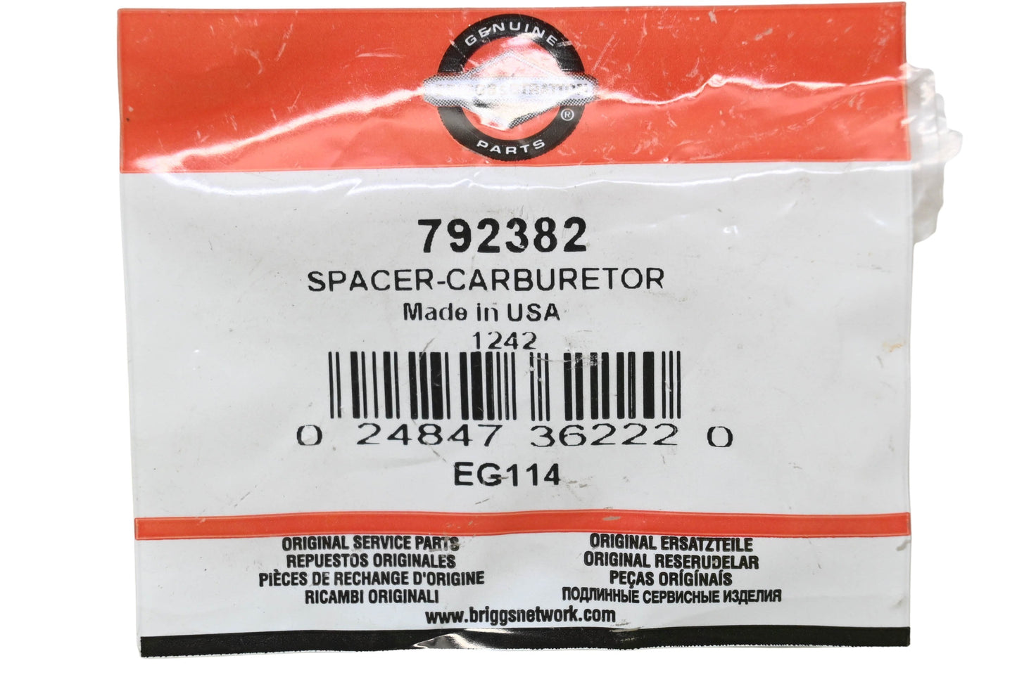 New OEM Briggs & Stratton 792382 Carburetor Spacer NOS