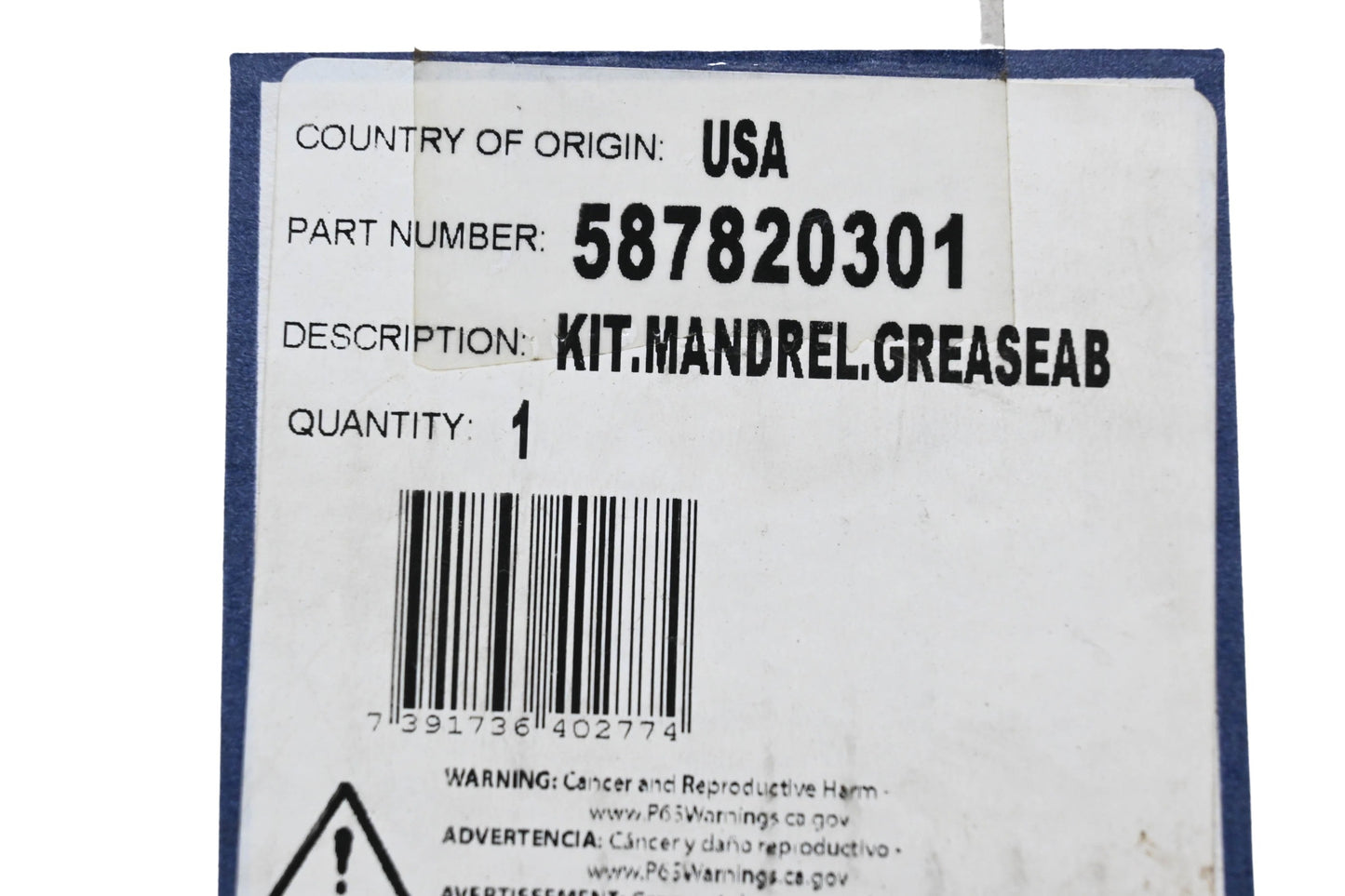 New OEM Husqvarna 587820301 Tall Greaseable Mandrel NOS