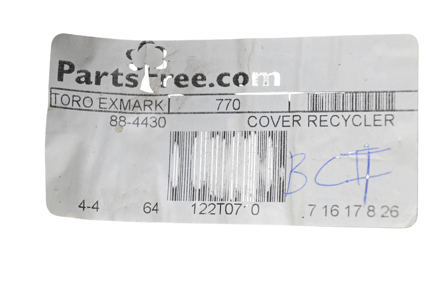 Toro 88-4430 Recycler Cover NOS