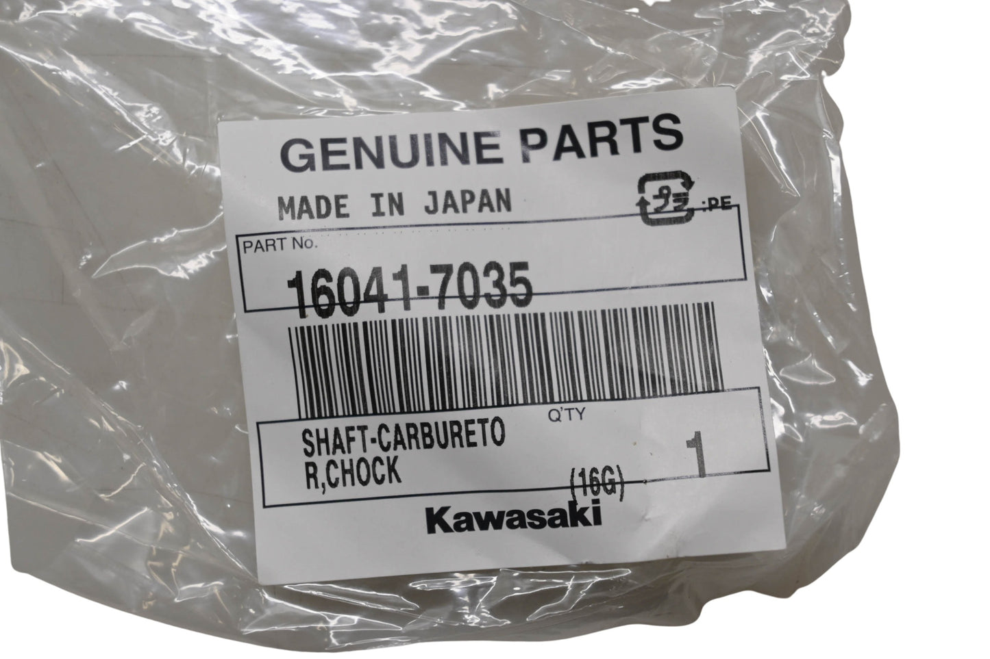 New OEM Kawasaki 16041-7035 Carburetor Choke Shaft NOS