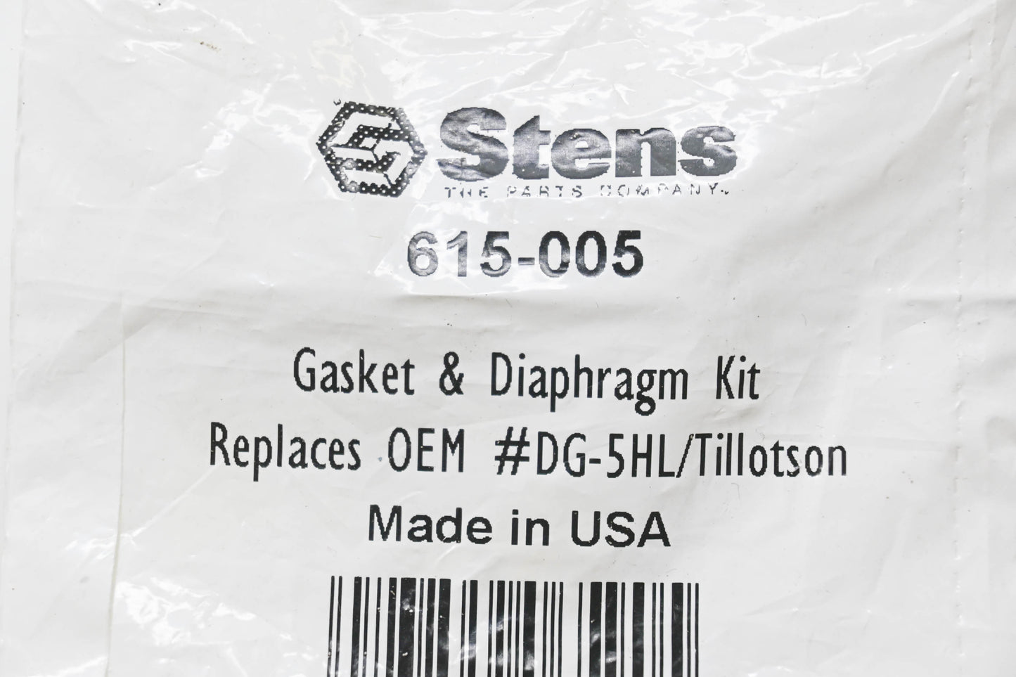 Stens 615-005, DG-5HL Gasket & Diaphragm Kit NOS