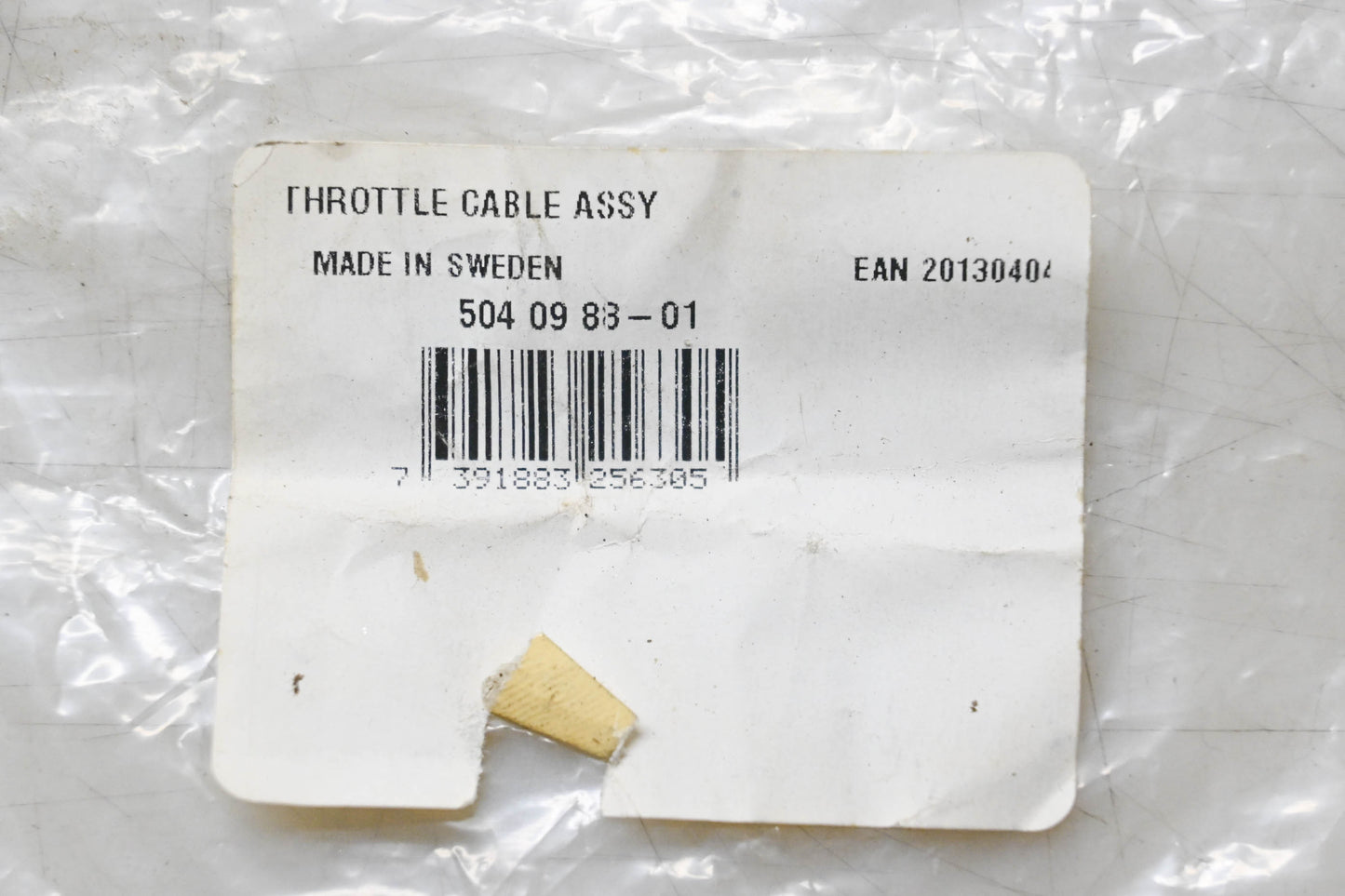 New OEM Husqvarna 504098801, 504 09 88-01 Throttle Cable Assembly NOS