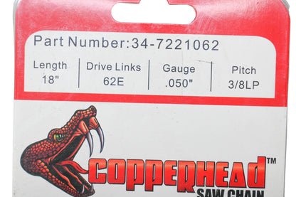 Rotary 34-7221062 Copperhead Saw Chain 18" NOS