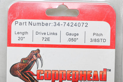 Rotary 34-7424072 Copperhead Saw Chain 20" NOS
