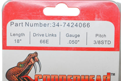 Rotary 34-7424066 Copperhead Saw Chain 18" NOS
