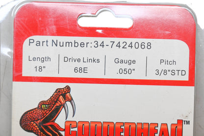 Rotary 34-7424068 Copperhead Saw Chain 18" NOS