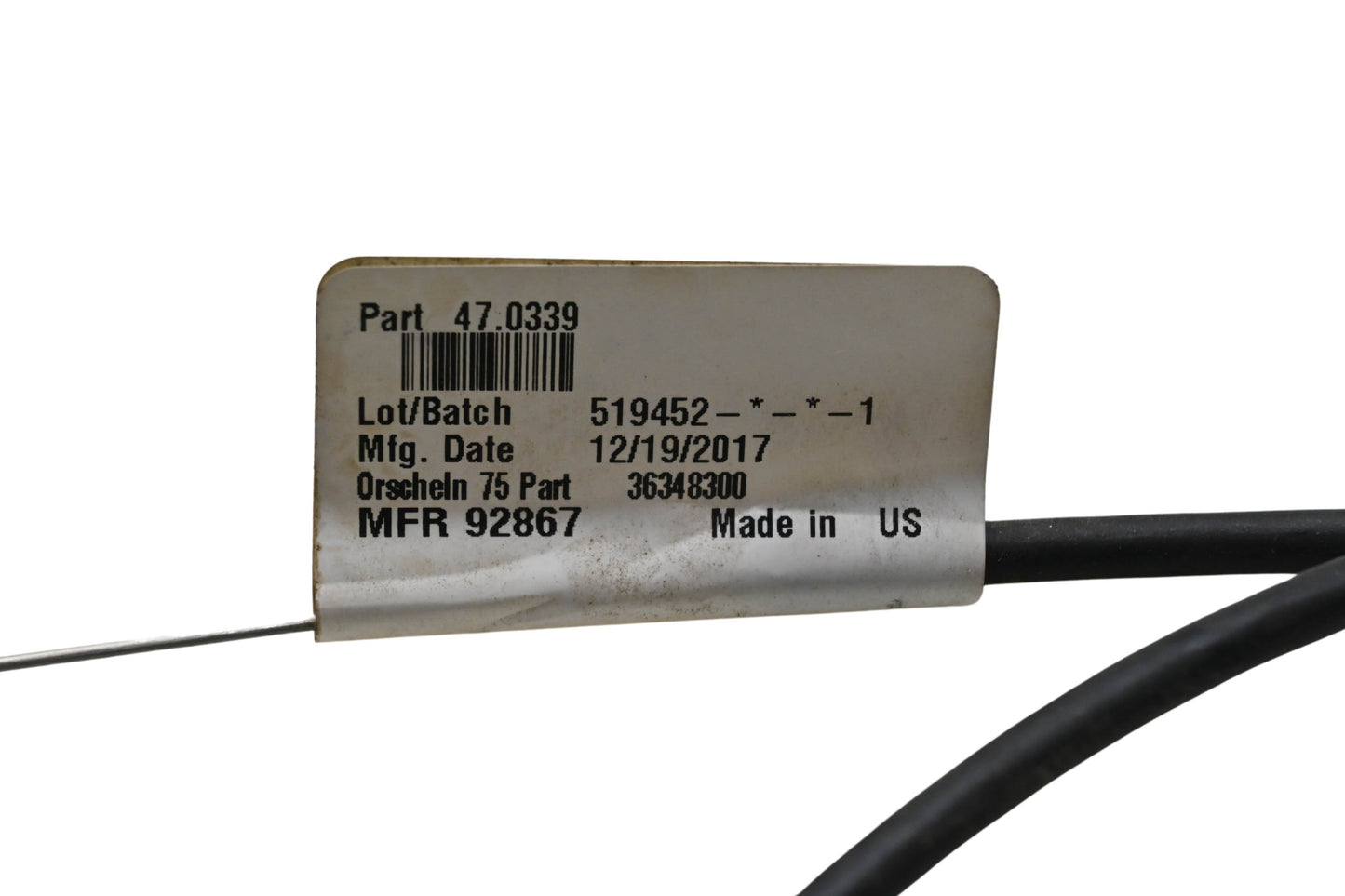 Ventrac 47.0339, 92867 Push Pull Cable without Handle NOS
