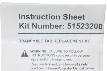 Ariens 51523200 Transaxle Tab Replacement Kit NOS