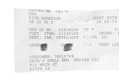 Ariens 03888100 Interlock Cam NOS