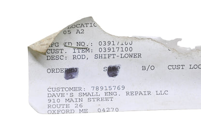 Ariens 03917100 Shift Lower Rod NOS