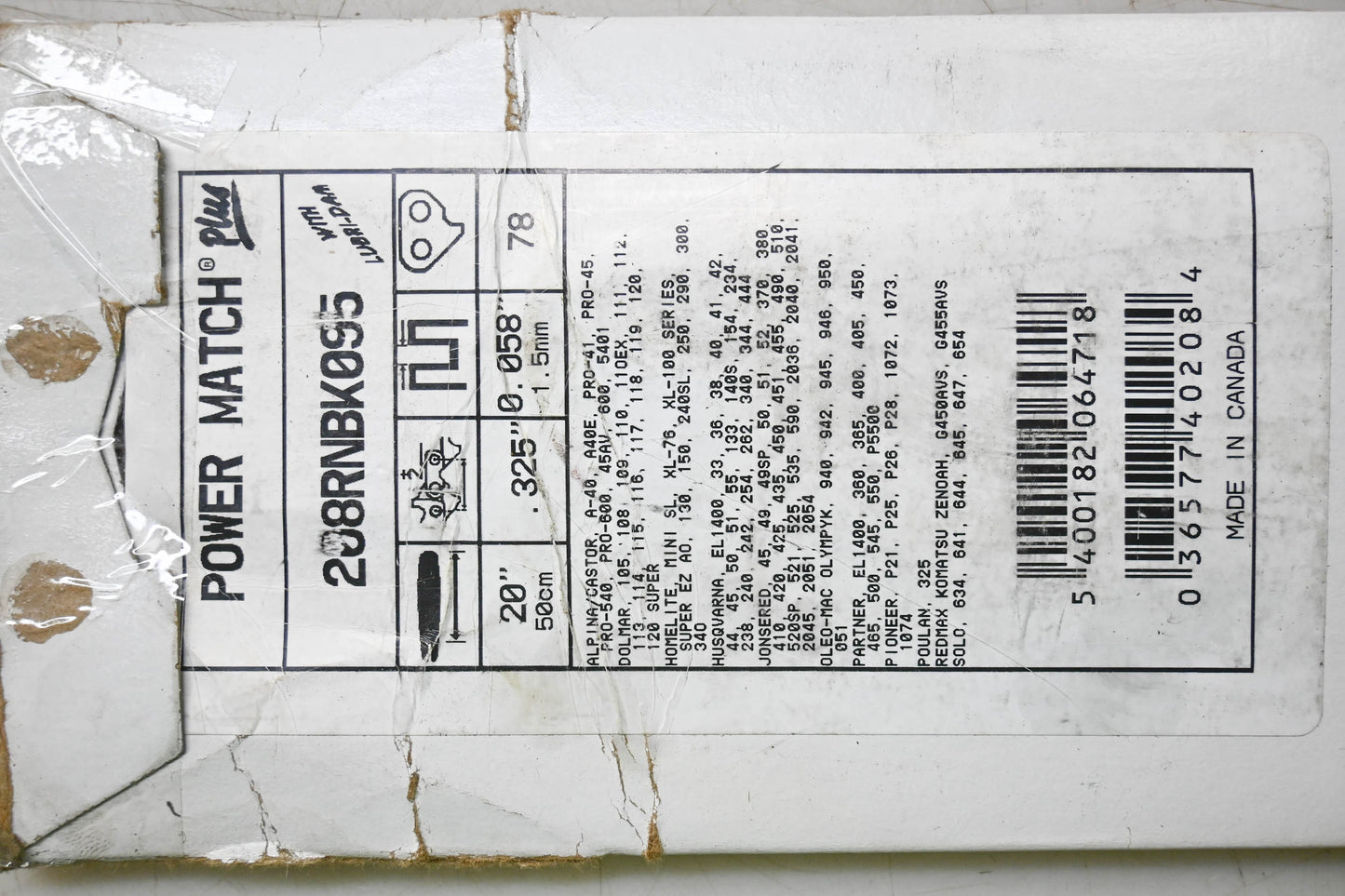 Oregon 208RNBK095 Chainsaw Guide Bar 20" .058" .325" NOS