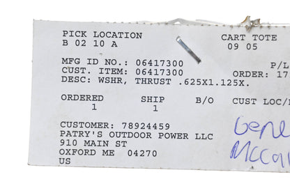 Ariens 06417300 Thrust Washer NOS