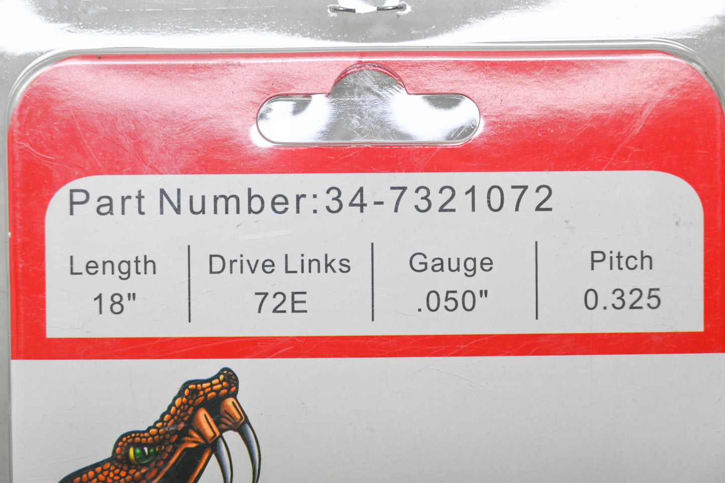 Rotary 34-7321072 Saw Chain 18" .050" Gauge .325" Pitch NOS