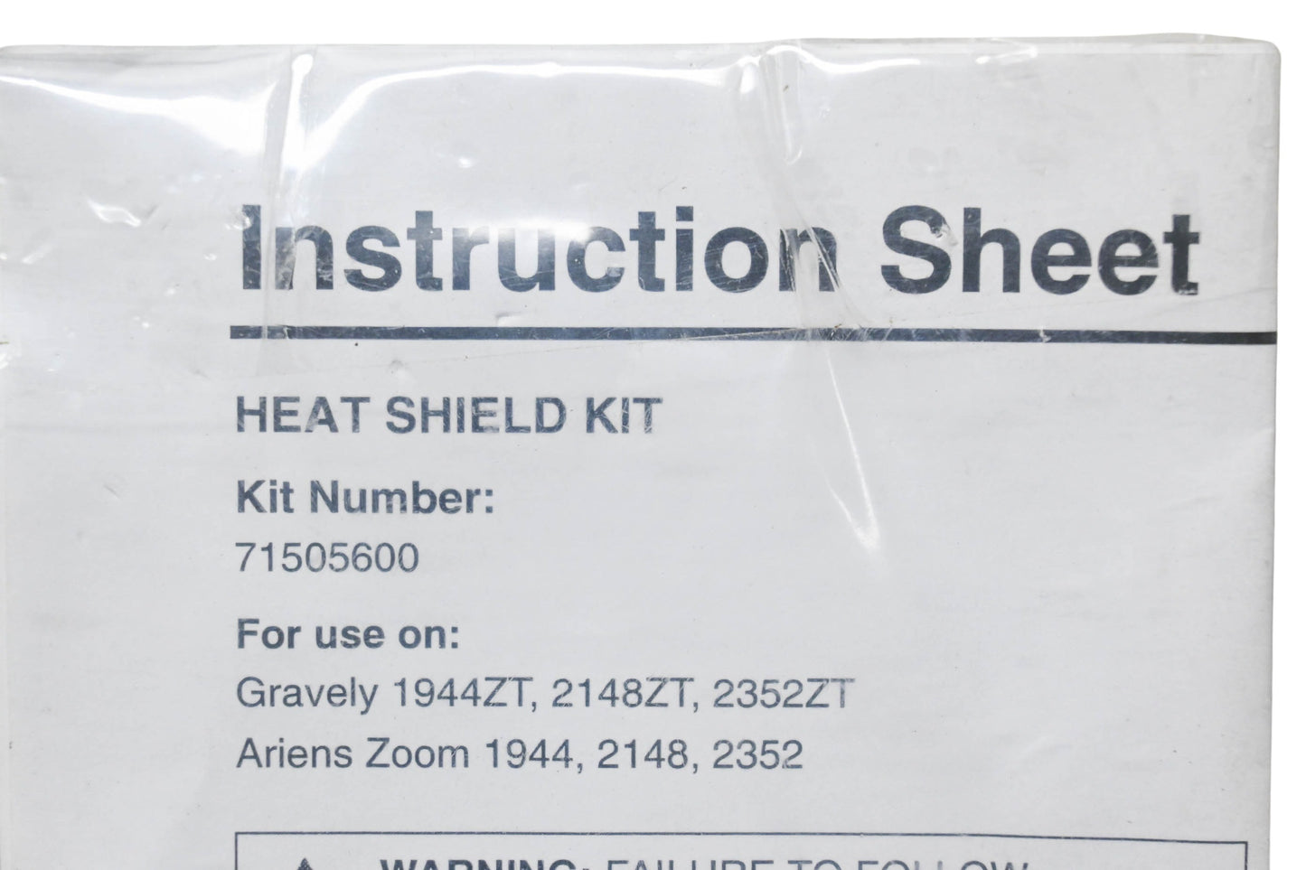 Ariens 71505600 Heat Shield Kit NOS