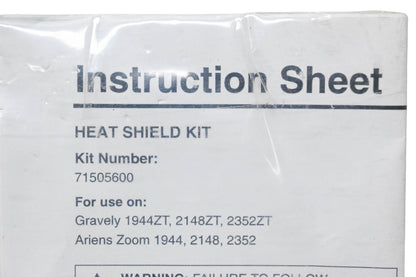 Ariens 71505600 Heat Shield Kit NOS