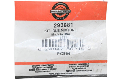New OEM Briggs & Stratton 292681 Idle Mixture Kit NOS