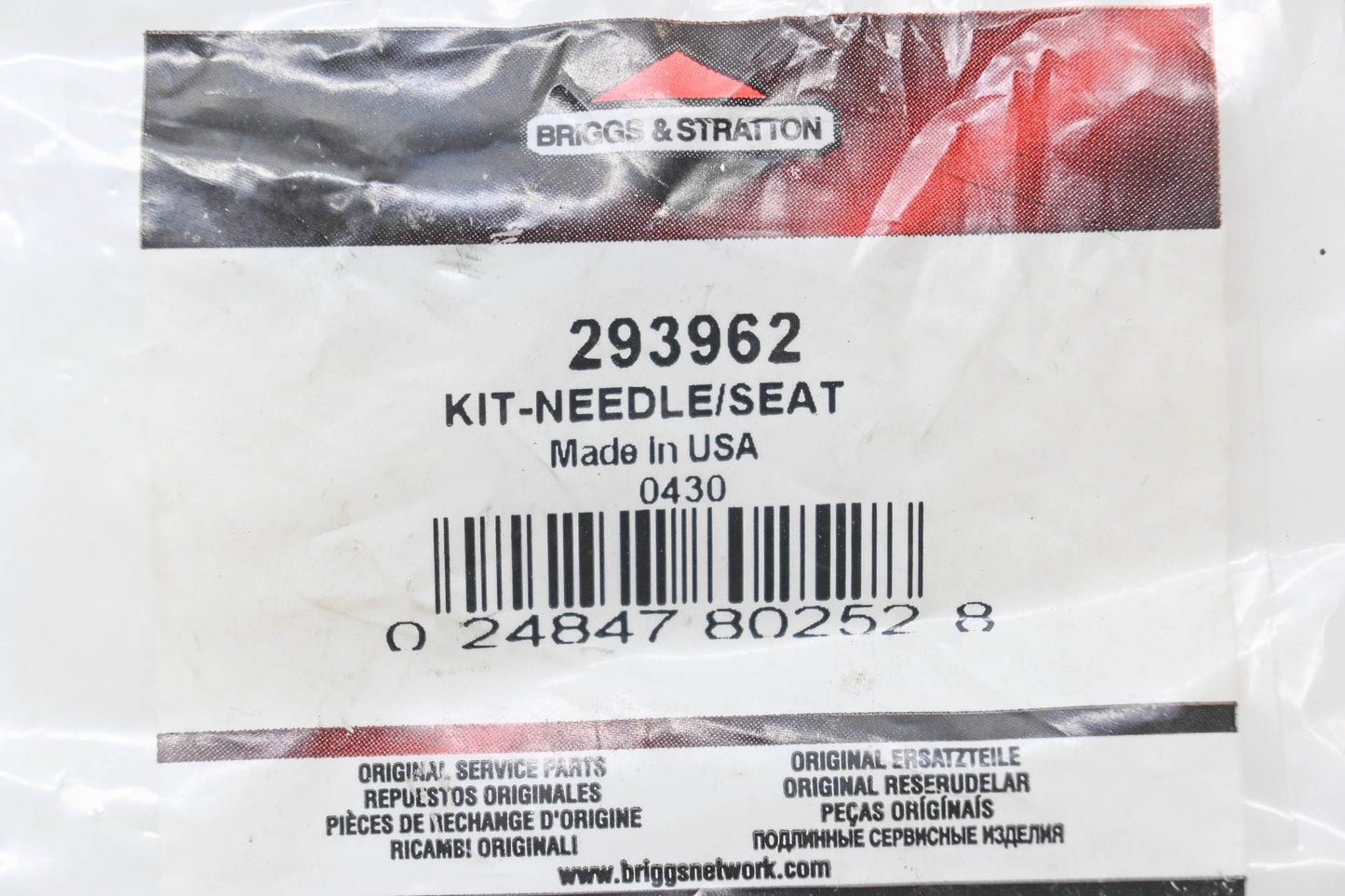 New OEM Briggs & Stratton 293962 Needle Seat Kit NOS