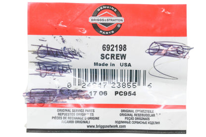 New OEM Briggs & Stratton 692198 Screws Qty 2 NOS
