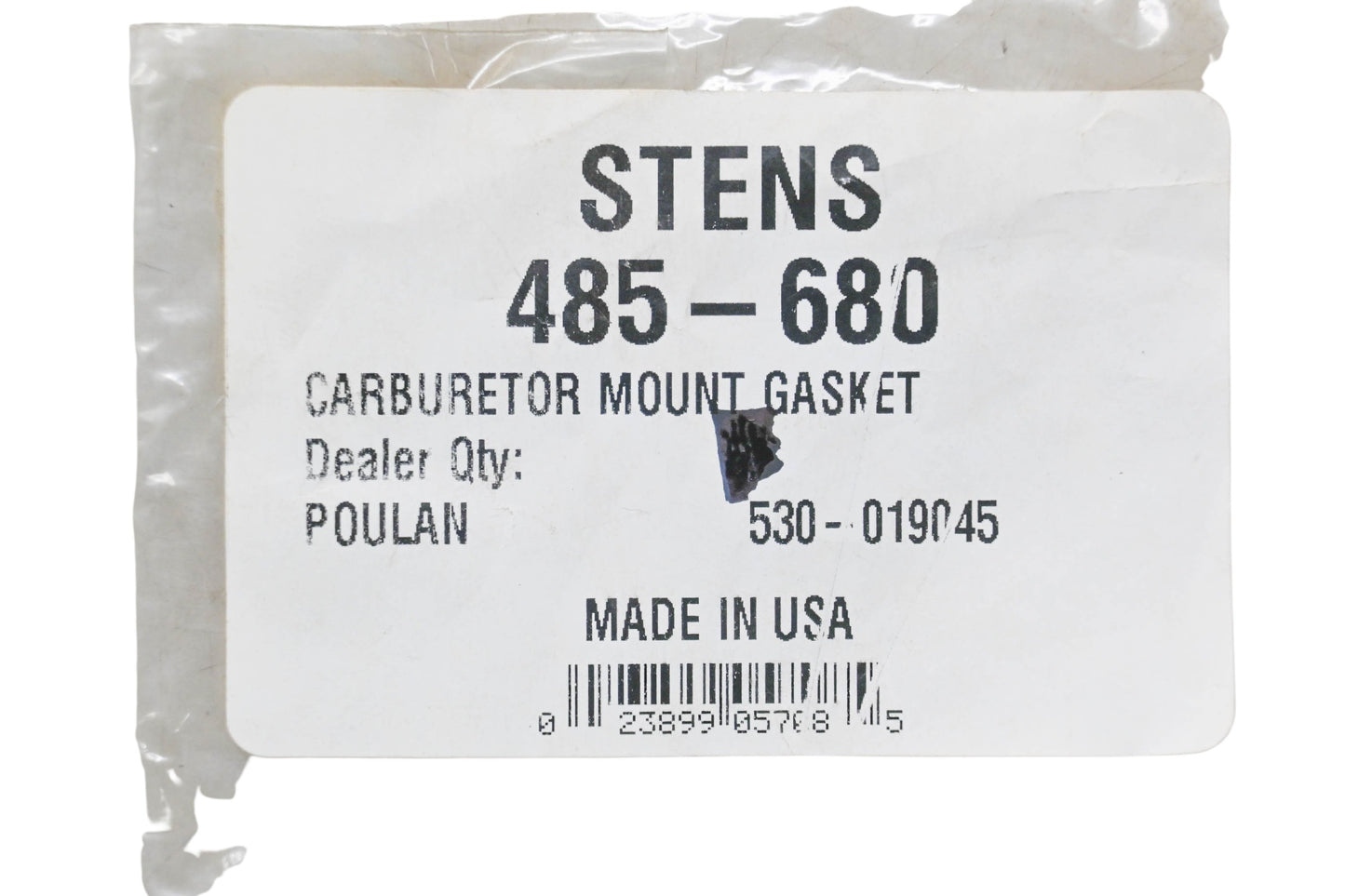 Stens 485-680, 530-019045 Carburetor Mount Gasket NOS