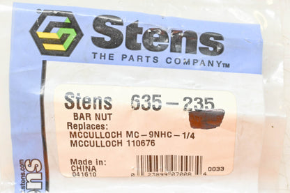 Stens 635-235, MC-9NHC-1/4, 110676 Bar Nut NOS